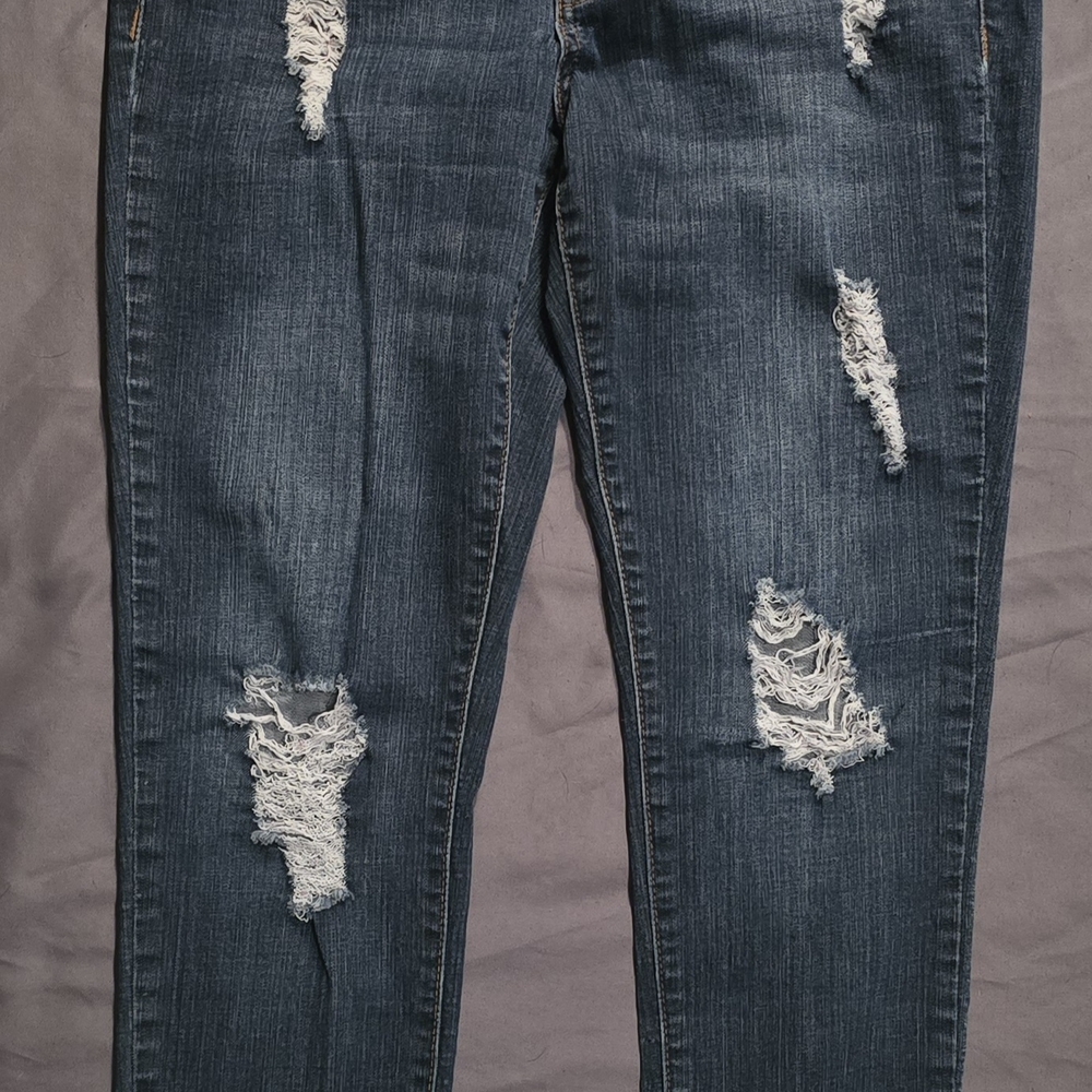 Distressed Blue Jeans
